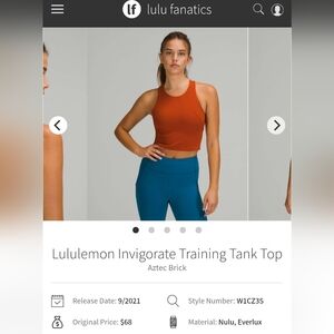 Lululemon Invigorate Tank Top